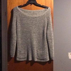 grey sweater with pockets